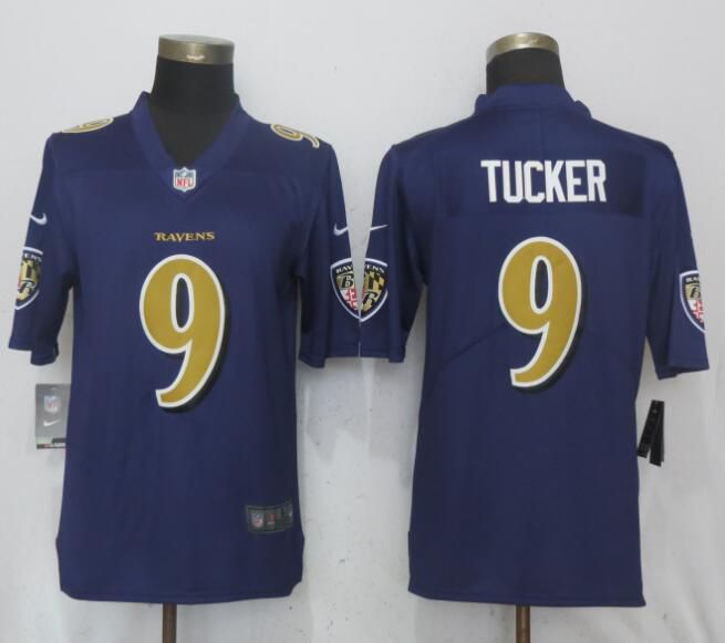 Men Baltimore Ravens 9 Tucker Navy Purple Color Rush Limited Nike NFL Jerseys